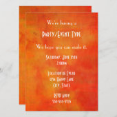 Moderne Abstrakte Malerei in Orange Generic Party Einladung (Vorne/Hinten)