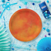 Moderne Abstrakte Malerei in Orange Pappteller (Party)