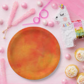 Moderne Abstrakte Malerei in Orange Pappteller (Party)