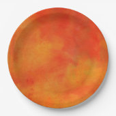Moderne Abstrakte Malerei in Orange Pappteller (Vorderseite)