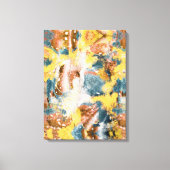 Moderne Abstrakte Malerei Mustard Aquamarin Gold W Leinwanddruck (Vorderseite)