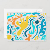 Moderne Abstrakte Malerei Postkarte (Vorne/Hinten)