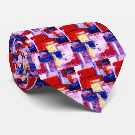 Moderne Abstrakte Malerei Print Krawatte (Gerollt)