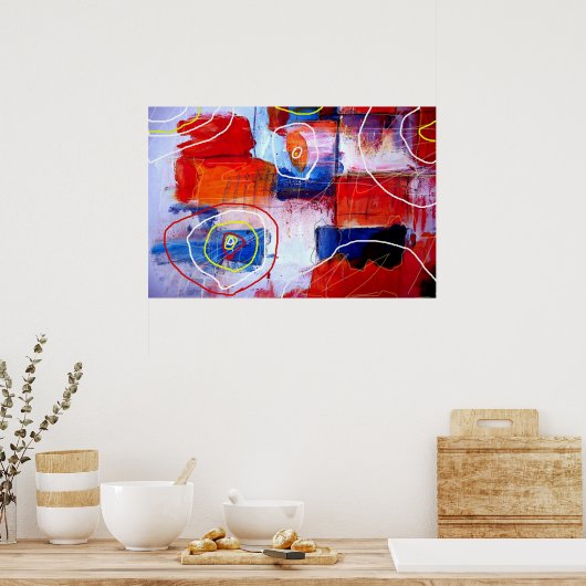 Moderne Abstrakte Malerei Print Poster (Küche)