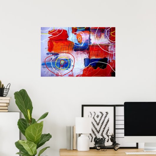 Moderne Abstrakte Malerei Print Poster (Heimbüro)