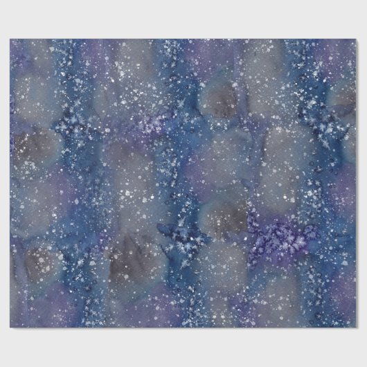 Moderne Abstrakte Malerei Snowy Night Sky Geschenkpapier (Flach)