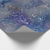 Moderne Abstrakte Malerei Snowy Night Sky Geschenkpapier (Ecke)