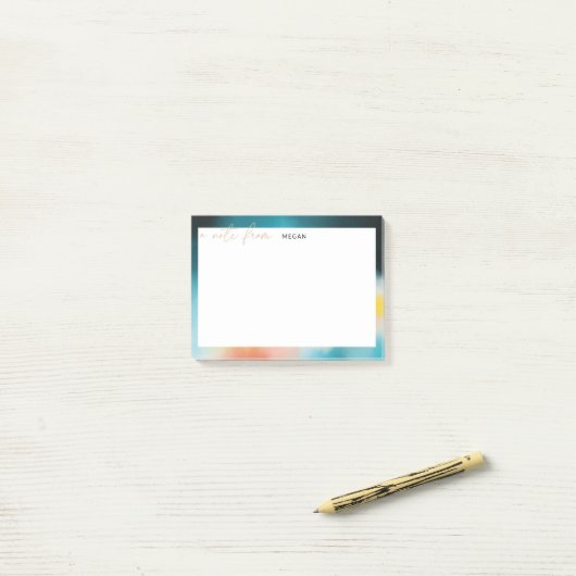 Moderne, abstrakte, malerische Grenze Post-it Klebezettel (Auf Schreibtisch)