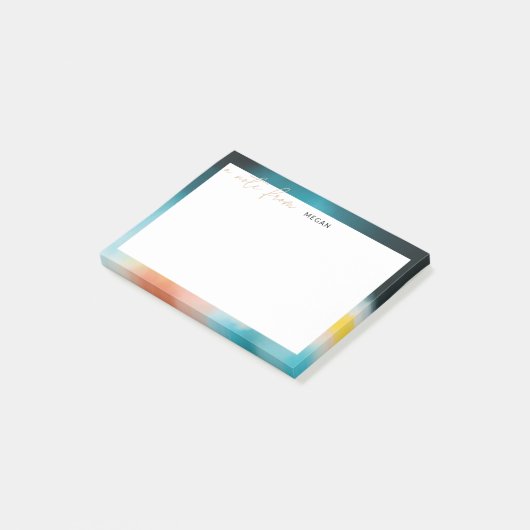 Moderne, abstrakte, malerische Grenze Post-it Klebezettel (angewinkelt)