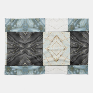 Moderne abstrakte Marmor-Achat-Geometrie-Block Geschirrtuch