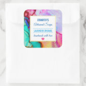 Moderne, Abstrakte MarmorklassSOAP Quadratischer Aufkleber (Tasche)