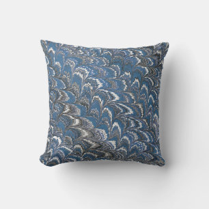 Moderne Abstrakte Marmortextur Blaue Malerei Kissen