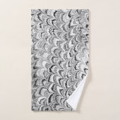 Moderne Abstrakte Marmortextur Schwarz und Weiß Badhandtuch Set (Handtuch)