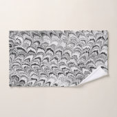 Moderne Abstrakte Marmortextur Schwarz und Weiß Badhandtuch Set (Handtuch)