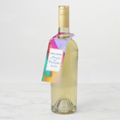 Moderne Abstrakte Marmorwatercolor-Hochzeit Flaschenanhänger (Angewinkelt)