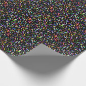Moderne abstrakte mehrfarbige Diamanten auf schwar Geschenkpapier (Ecke)
