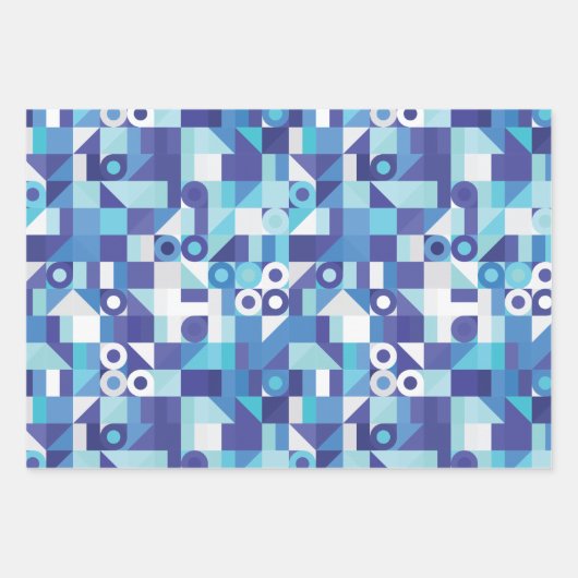 Moderne Abstrakte Minimalistische Kreise Lila Blue Geschenkpapier Set (Vorderseite 2)