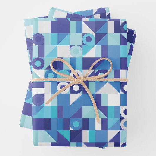 Moderne Abstrakte Minimalistische Kreise Lila Blue Geschenkpapier Set (Beispiel)