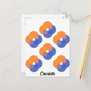 Moderne Abstrakte Minimalistische Kreise Orange Bl Feiertagspostkarte
