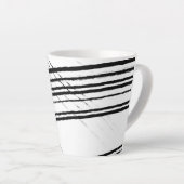 Moderne Abstrakte Minimalistische Linien in Schwar Milchtasse (Rechte Ecke)