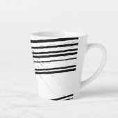 Moderne Abstrakte Minimalistische Linien in Schwar Milchtasse (Rechts)