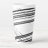 Moderne Abstrakte Minimalistische Linien in Schwar Milchtasse (Vorderseite)