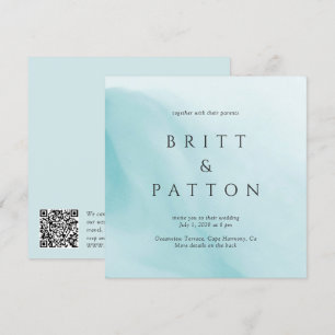 Moderne abstrakte minimalistische QR-Code-Hochzeit Einladung