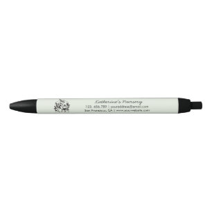 Moderne Abstrakte Minimalistische Schwarze Pflanze Kugelschreiber
