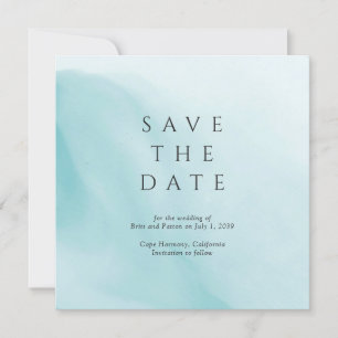 Moderne abstrakte minimalistische Teal-Hochzeit Save The Date