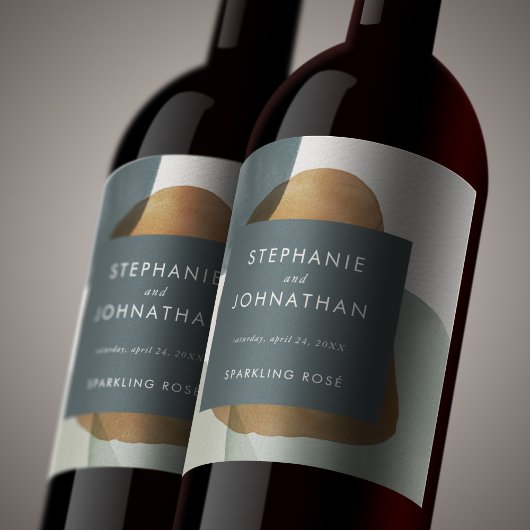 Moderne Abstrakte Minimalistische Wasserfarbenhoch Weinetikett