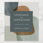 Moderne Abstrakte Minimalistische Wasserfarbenhoch Weinetikett (Einzelnes Label)