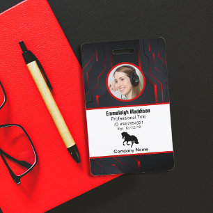 Moderne abstrakte Mitarbeiter-ID der Firma   Rot S Ausweis