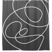 Moderne Abstrakte Moderne Kunst Schwarz-weiß Duschvorhang (Vorderseite)