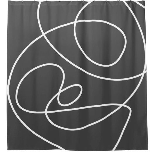 Moderne Abstrakte Moderne Kunst Schwarz-weiß Duschvorhang (Vorderseite)