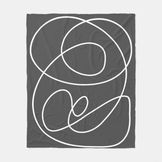 Moderne Abstrakte Moderne Kunst Schwarz-weiß  Fleecedecke (Vorderseite)