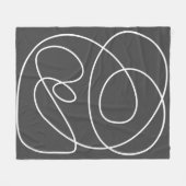 Moderne Abstrakte Moderne Kunst Schwarz-weiß  Fleecedecke (Vorderseite (Horizontal))