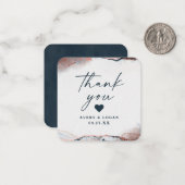 Moderne Abstrakte Mondlicht Blue Wedding Vielen Da Mitteilungskarte (Vorderseite/Rückseite Beispiel)