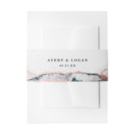 Moderne Abstrakte Mondlichtblauer Hochzeit Einladungsbanderole