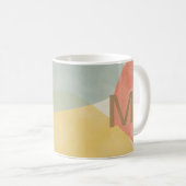 Moderne Abstrakte Monogramm-Farbgebung Kaffeetasse (VorderseiteRechts)