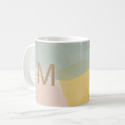 Moderne Abstrakte Monogramm-Farbgebung Kaffeetasse (Vorderseite Links)