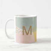 Moderne Abstrakte Monogramm-Farbgebung Kaffeetasse (Links)