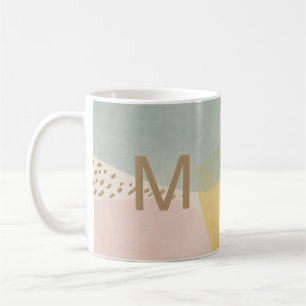 Moderne Abstrakte Monogramm-Farbgebung Kaffeetasse