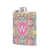 Moderne Abstrakte Mosaikmonogramm Flachmann (Links)