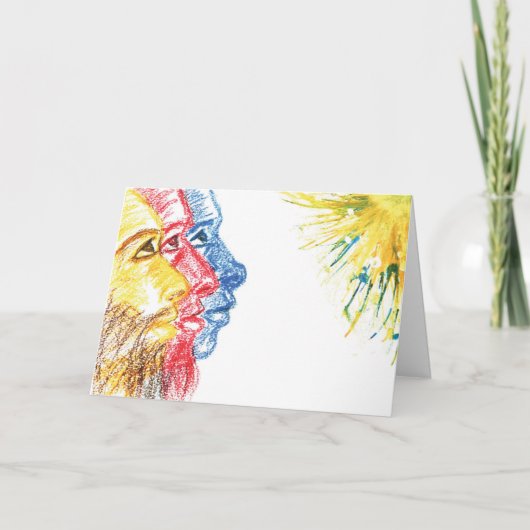 Moderne Abstrakte Multikulturelle Drei Könige Feiertagskarte (Vorderseite)