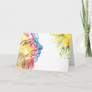 Moderne abstrakte multikulturelle Heiligen Drei Kö Feiertagskarte