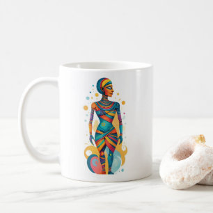 Moderne Abstrakte Mummy Artwork mit hellen Farben Kaffeetasse