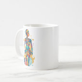Moderne Abstrakte Mummy Artwork mit hellen Farben Kaffeetasse (Vorderseite Links)