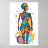 Moderne Abstrakte Mummy Artwork mit hellen Farben Poster (Vorne)