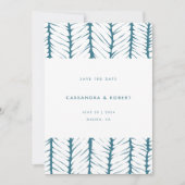 Moderne Abstrakte Muster Grafische Aquamarine Hoch Save The Date (Vorderseite)