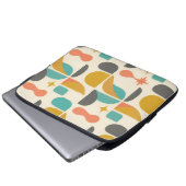 Moderne abstrakte Muster im Stil der Mitte des 20. Laptopschutzhülle (Vorne Knopf)